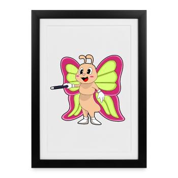 Butterfly Wizard Wand - Framed poster (27 × 37 cm) - black - Front