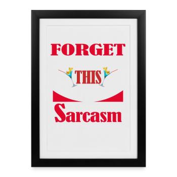 Barman plein de sarcasme et cocktail ironique - Affiche encadrée (27 × 37 cm) - noir - Devant
