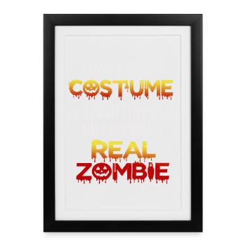 Creepy coffee and zombie saying for Halloween - Framed poster (27 × 37 cm) - black - Front