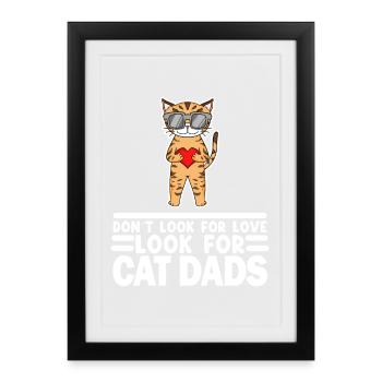 Cat Papa Father Cats Pet Owner Gift - Framed poster (27 × 37 cm) - black - Front