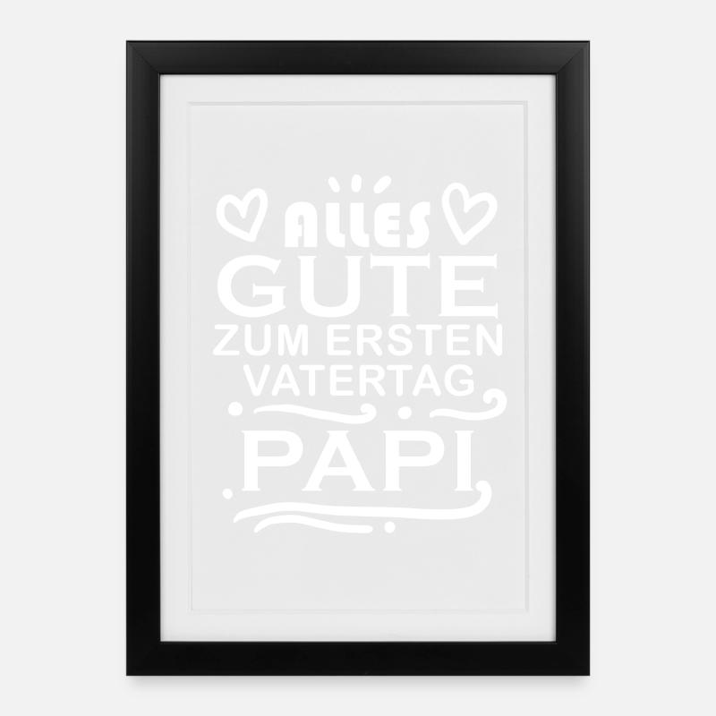 Vatertag Geschenk- erster Vatertag - Gerahmtes Poster (27 × 37 cm) - Schwarz