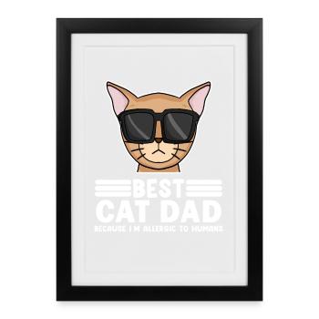 Cat Papa Father Cats Pet Owner Gift - Framed poster (27 × 37 cm) - black - Front