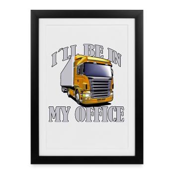 KLW truck driver truck saying - Framed poster (27 × 37 cm) - black - Front