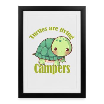 Les tortues sont des caravanes vivantes - Affiche encadrée (27 × 37 cm) - noir - Devant