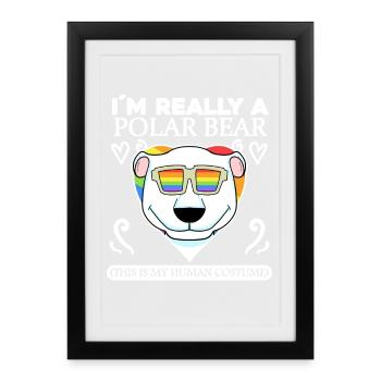 Ours polaire Ours polaire Dictons - Affiche encadrée (27 × 37 cm) - noir - Devant