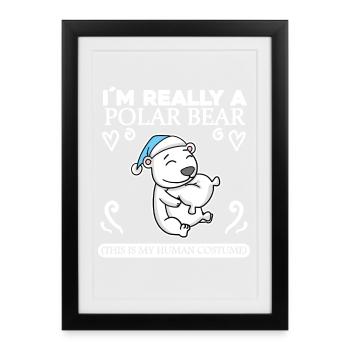 Polar bear - Framed poster (27 × 37 cm) - black - Front