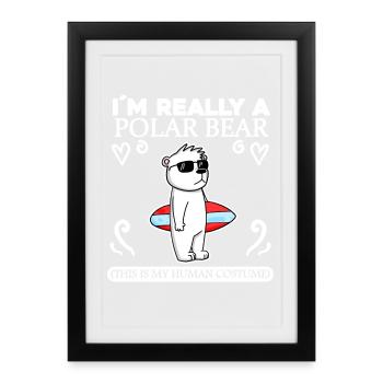 Ours polaire Ours polaire Dictons - Affiche encadrée (27 × 37 cm) - noir - Devant