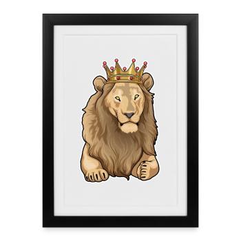 Lion Crown - Framed poster (27 × 37 cm) - black - Front