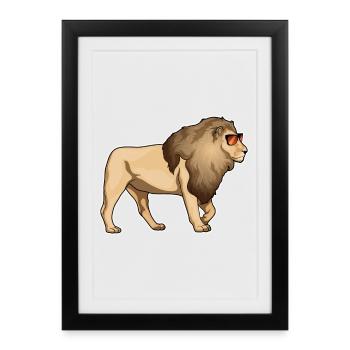 Lunettes de soleil Leo - Affiche encadrée (27 × 37 cm) - noir - Devant
