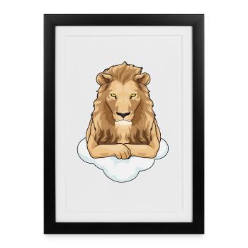 Nuages de Lion - Affiche encadrée (27 × 37 cm) - noir - Devant