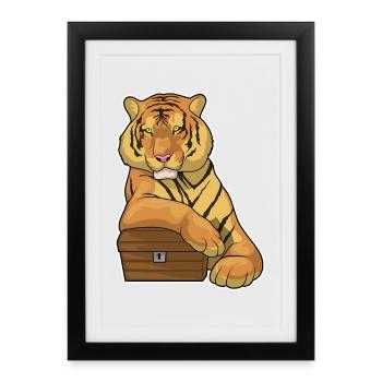 Tiger Treasure Chest - Framed poster (27 × 37 cm) - black - Front