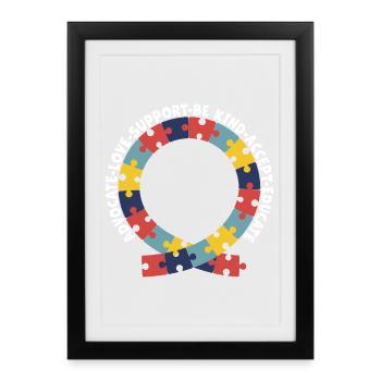 Advocate Love Support Accept Be Kind - Framed poster (27 × 37 cm) - black - Front
