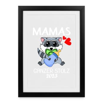 Baby 2023 - Geburt Schwanger 2023 - Gerahmtes Poster (27 × 37 cm) - Schwarz - Vorne