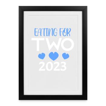 Grossesse Gémeaux 2023 - Affiche encadrée (27 × 37 cm) - noir - Devant