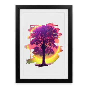 Arbre - Affiche encadrée (27 × 37 cm) - noir - Devant