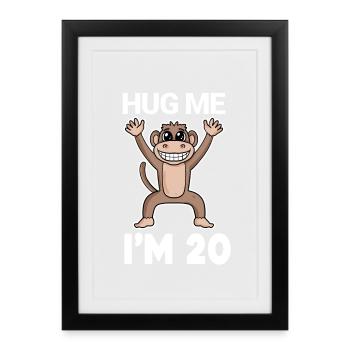 20 ans - 20 ans - câlin - Affiche encadrée (27 × 37 cm) - noir - Devant