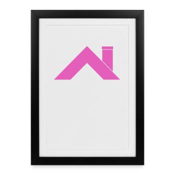 Toit de la maison - Affiche encadrée (27 × 37 cm) - noir - Devant
