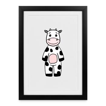 Vache - Affiche encadrée (27 × 37 cm) - noir - Devant