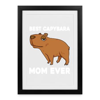 Capybara Mama Wasserschwein - Framed poster (27 × 37 cm) - black - Front