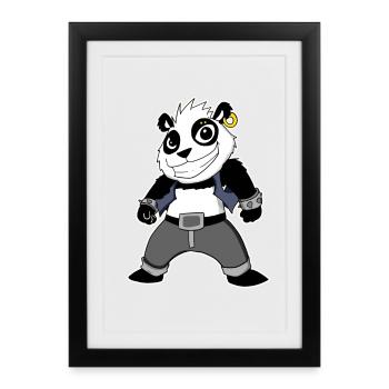 Cool Panda - Framed poster (27 × 37 cm) - black - Front