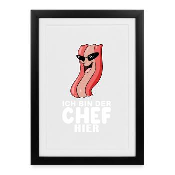 Baby Boy Funny Saying Boss - Affiche encadrée (27 × 37 cm) - noir - Devant