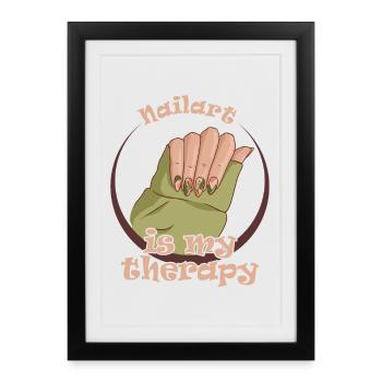Nailart is my therapy nail technician - Framed poster (27 × 37 cm) - black - Front