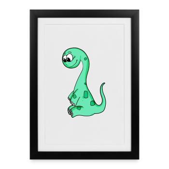 Motif de dinosaure - Affiche encadrée (27 × 37 cm) - noir - Devant