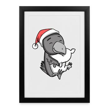 Corbeau Noël Sommeil Sommeil Sommeil Sommeil - Affiche encadrée (27 × 37 cm) - noir - Devant