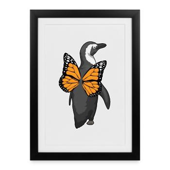 Ailes de papillon de pingouin - Affiche encadrée (27 × 37 cm) - noir - Devant