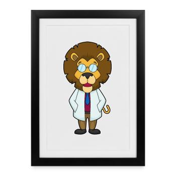 Leo Doctor Manteau du Docteur - Affiche encadrée (27 × 37 cm) - noir - Devant
