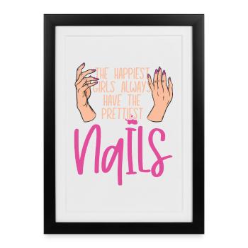 Les filles les plus heureuses ont les plus jolies - Affiche encadrée (27 × 37 cm) - noir - Devant