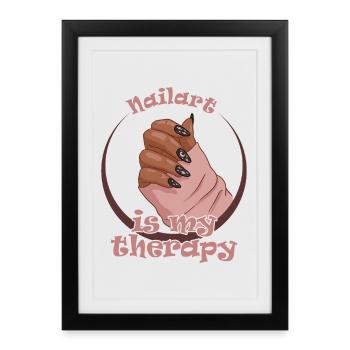 Nailart is my therapy nail technician - Framed poster (27 × 37 cm) - black - Front