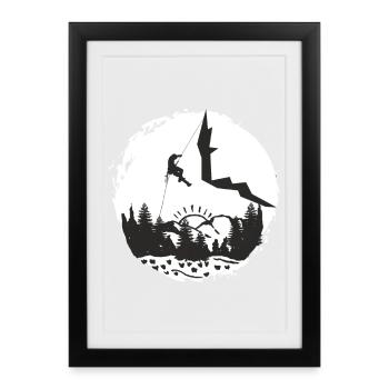 Time to Climb - Climbing Lovers - Framed poster (27 × 37 cm) - black - Front