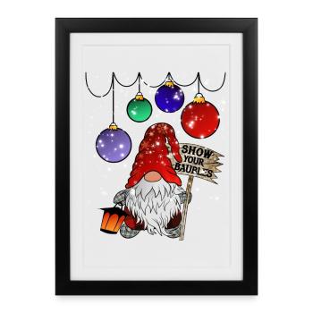 Drôle d’Elfes nains nains de Noël - Affiche encadrée (27 × 37 cm) - noir - Devant