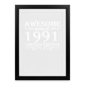 1991 - Born 1991 - Framed poster (27 × 37 cm) - black - Front