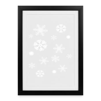 Snowflakes - Framed poster (27 × 37 cm) - black - Front