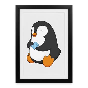 Penguin - Affiche encadrée (27 × 37 cm) - noir - Devant