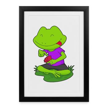Frosch Poker Cartes de Poker - Affiche encadrée (27 × 37 cm) - noir - Devant