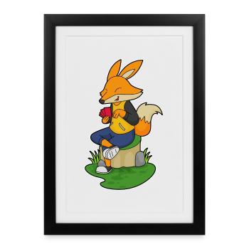 Fuchs Poker Cartes de Poker - Affiche encadrée (27 × 37 cm) - noir - Devant