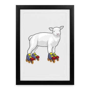 Lamm Inline skating Inline skates - Framed poster (27 × 37 cm) - black - Front