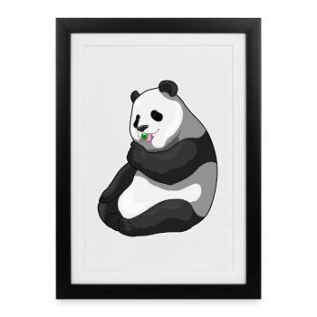 Panda lollipop - Framed poster (27 × 37 cm) - black - Front