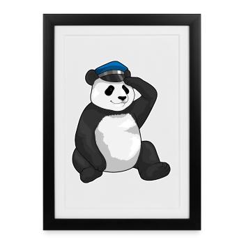 Police de Panda Police Cap - Affiche encadrée (27 × 37 cm) - noir - Devant