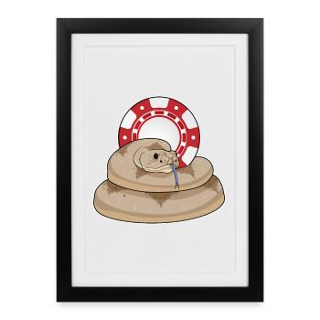 Jetons de poker Snake Poker - Affiche encadrée (27 × 37 cm) - noir - Devant