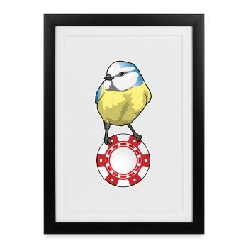 Vogel Poker Jetons de Poker - Affiche encadrée (27 × 37 cm) - noir - Devant