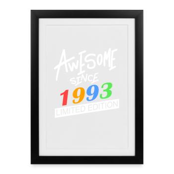 1993 - né en 1993 - année de naissance 1993 - Affiche encadrée (27 × 37 cm) - noir - Devant
