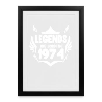 1974 - Born 1974 - Year of birth 1974 - Framed poster (27 × 37 cm) - black - Front