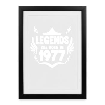 1977 - Born 1977 - Year of birth 1977 - Framed poster (27 × 37 cm) - black - Front