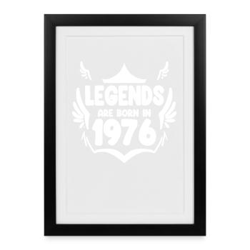 1976 - Né 1976 - Année de naissance 1976 - Affiche encadrée (27 × 37 cm) - noir - Devant