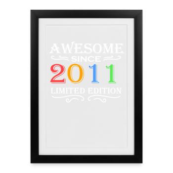 2011 - Born 2011 - Year of birth 2011 - Framed poster (27 × 37 cm) - black - Front