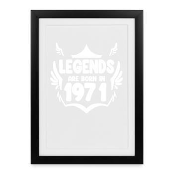 1971 - Né 1971 - Année de naissance 1971 - Affiche encadrée (27 × 37 cm) - noir - Devant